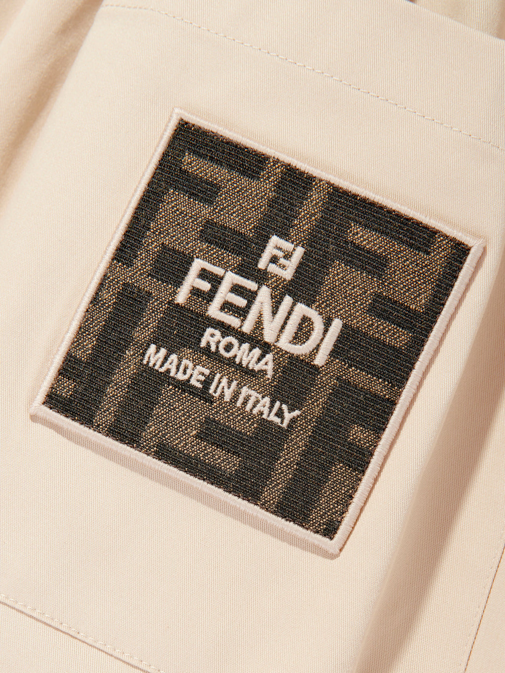 Fendi Girls Stretch Gabardine Skirt in Beige