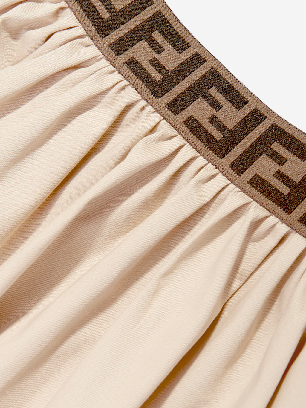 Fendi Girls Stretch Gabardine Skirt in Beige