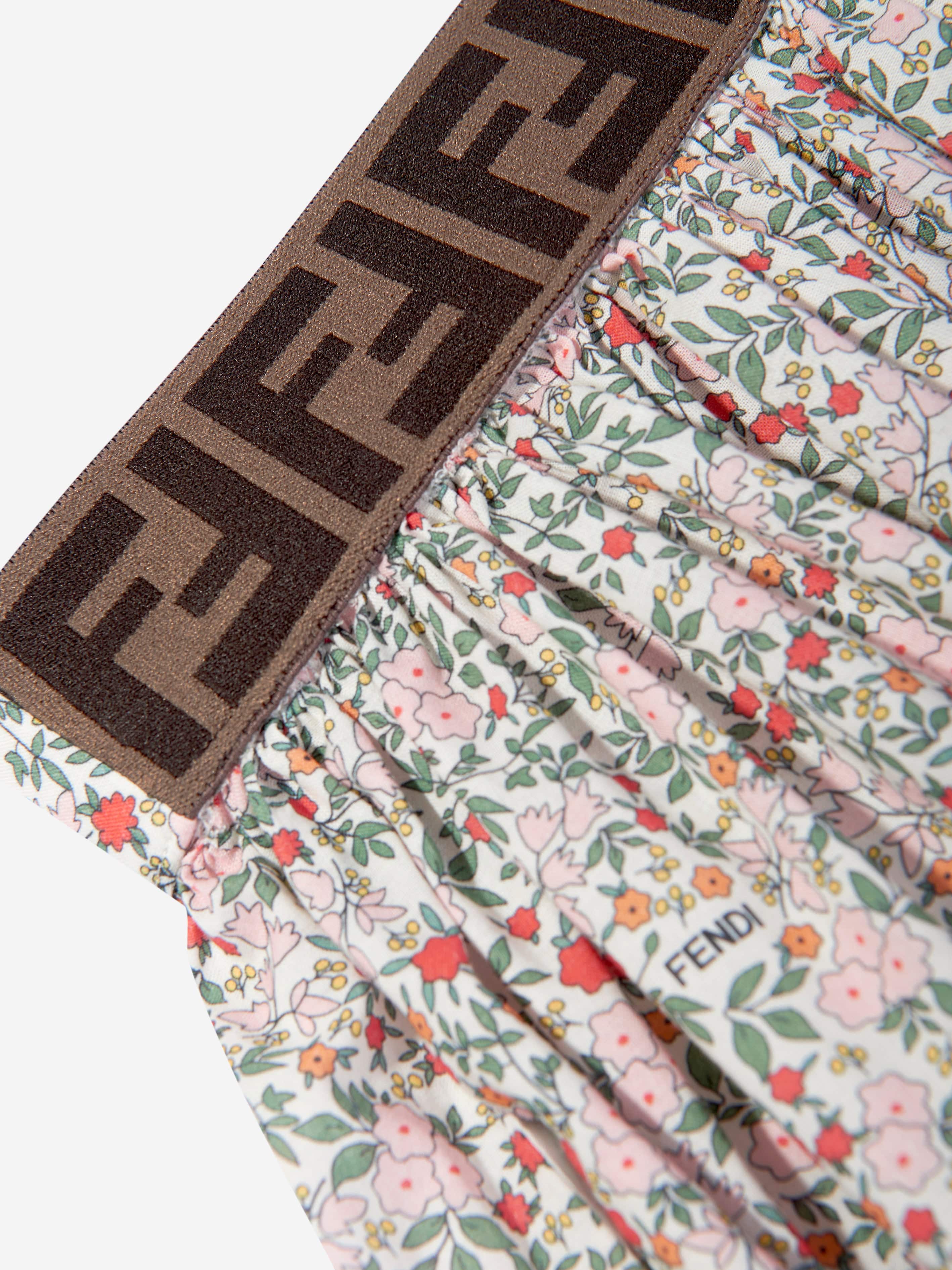 Fendi Girls Blooming Print Skirt in Multicolour