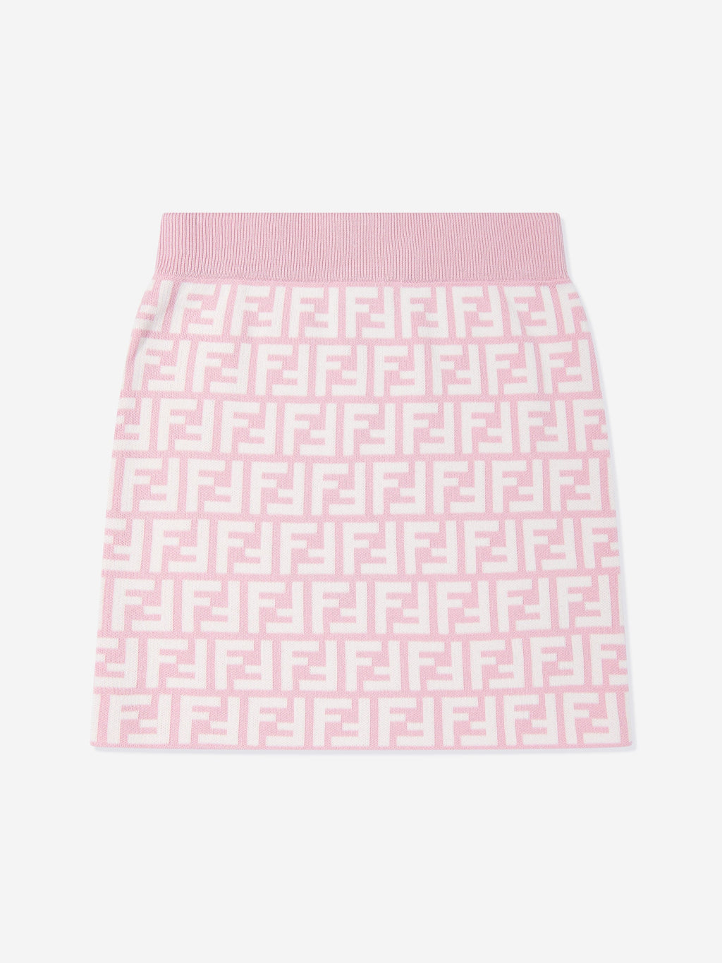Fendi Girls FF Logo Knitted Skirt in Pink