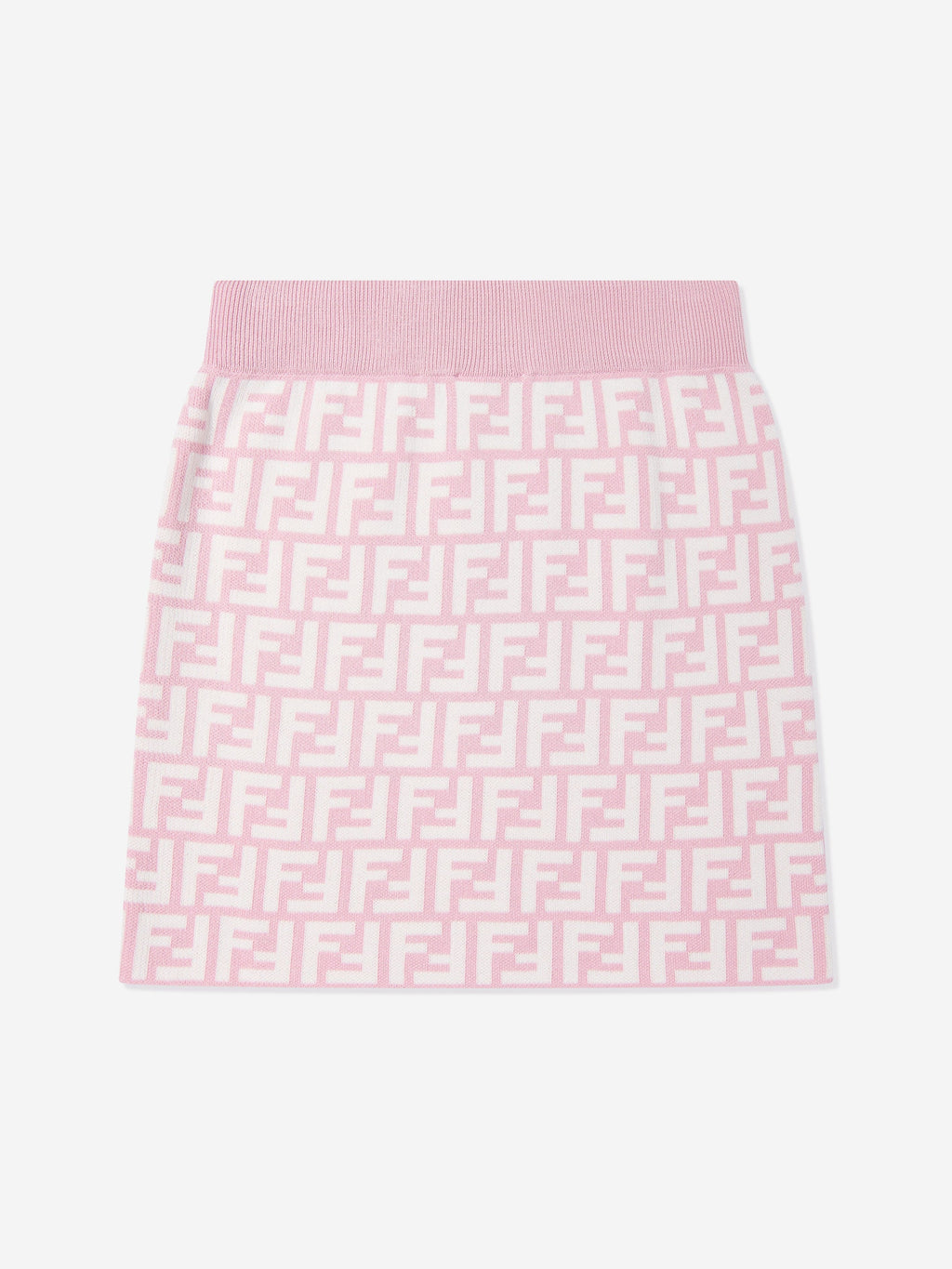 Fendi Girls FF Logo Knitted Skirt in Pink