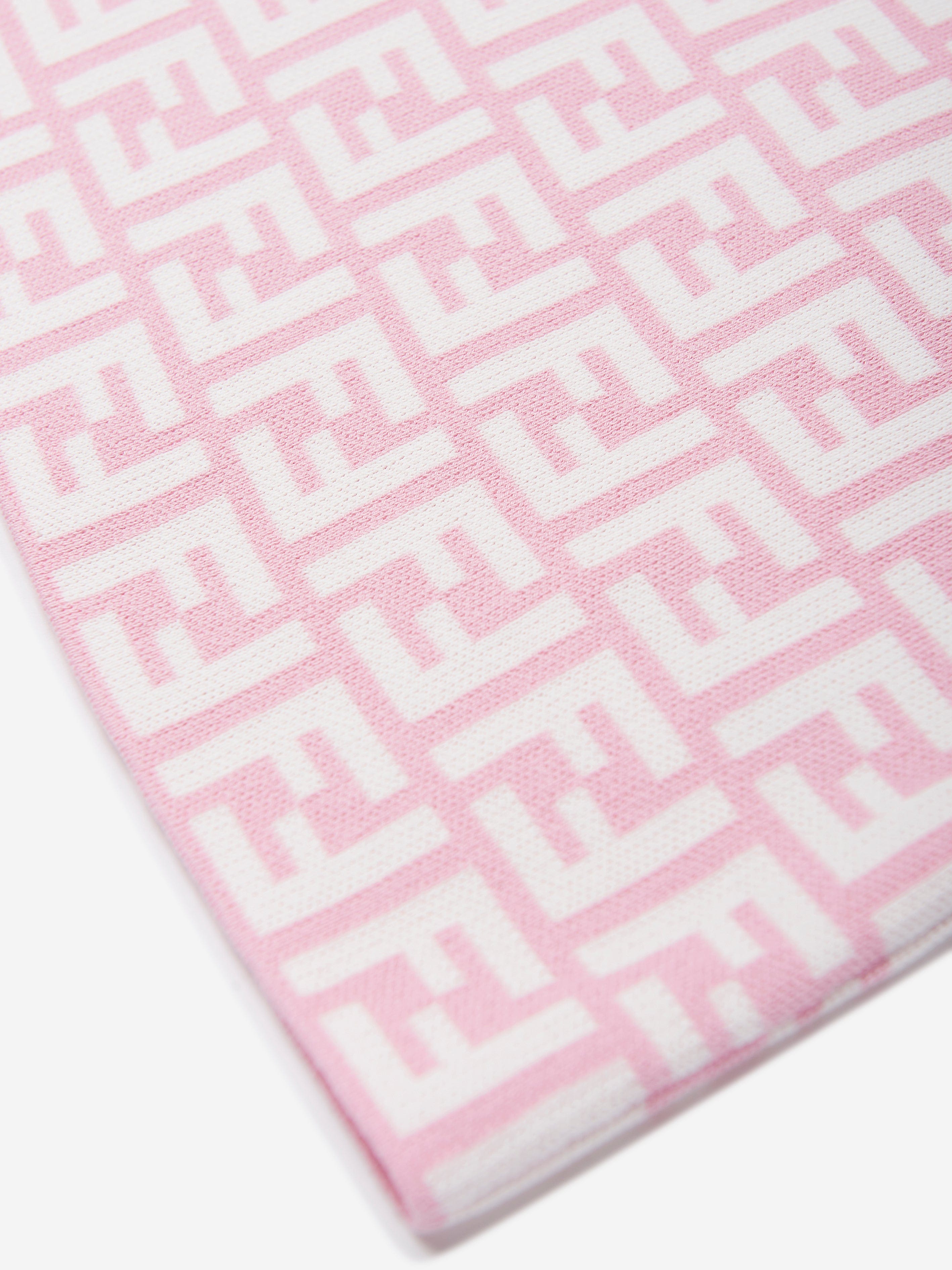 Fendi Girls FF Logo Knitted Skirt in Pink