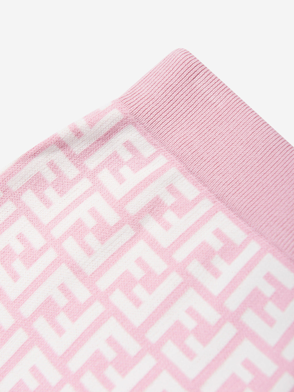 Fendi Girls FF Logo Knitted Skirt in Pink