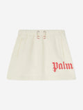 Palm Angels Girls Classic Overlogo Sweat Skirt in Ivory